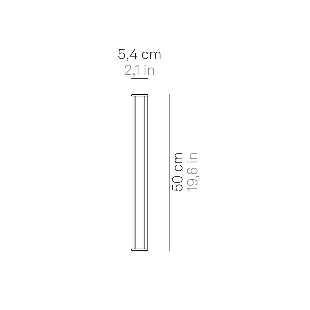 Pencil - Modulo luminoso a batteria Zafferano piccolo portatile e ricaricabile IP65 dimmer touch - Altezza 50cm Bianco