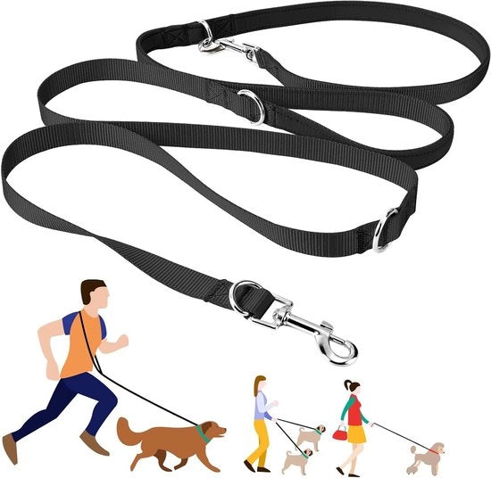Guida da corsa multifunzionale senza mani per cani da allenamento, escursione e corsa - Guida in nylon regolabile da 243cm per cani piccoli, medi e grandi