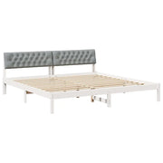 Letto matrimoniale | Letto per adulti | Struttura del Letto Bianco e grigio chiaro 200 x 200 cm