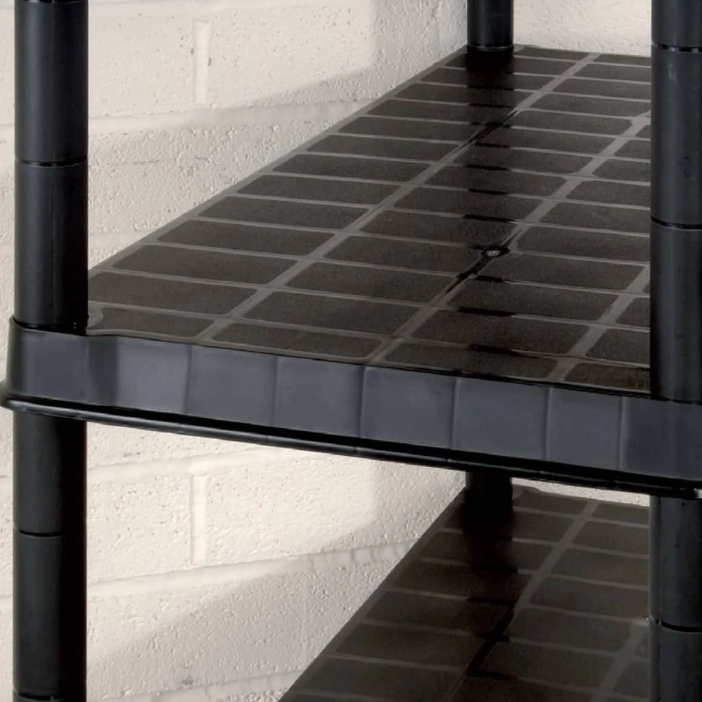 Scaffale portaoggetti a 5 ripiani 170 x 40 x 185 cm Plastica nera 02_0045702
