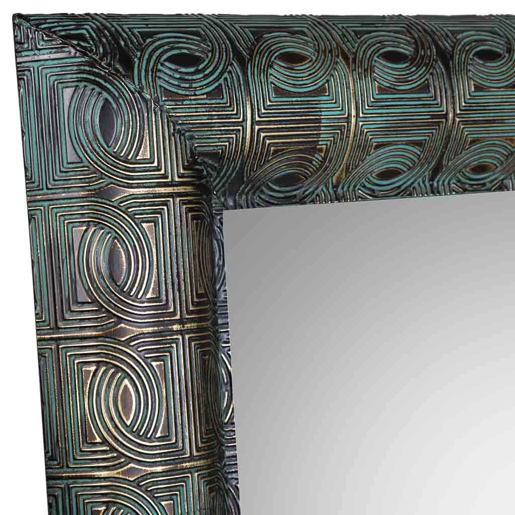 Specchio da parete in metallo blu 70x5x100h
