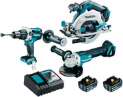 Ensemble de 3 machines MAKITA 18 V Li-Ion 5 Ah (DHP481 + DGA506 + DHS680) - DLX3095PTJ