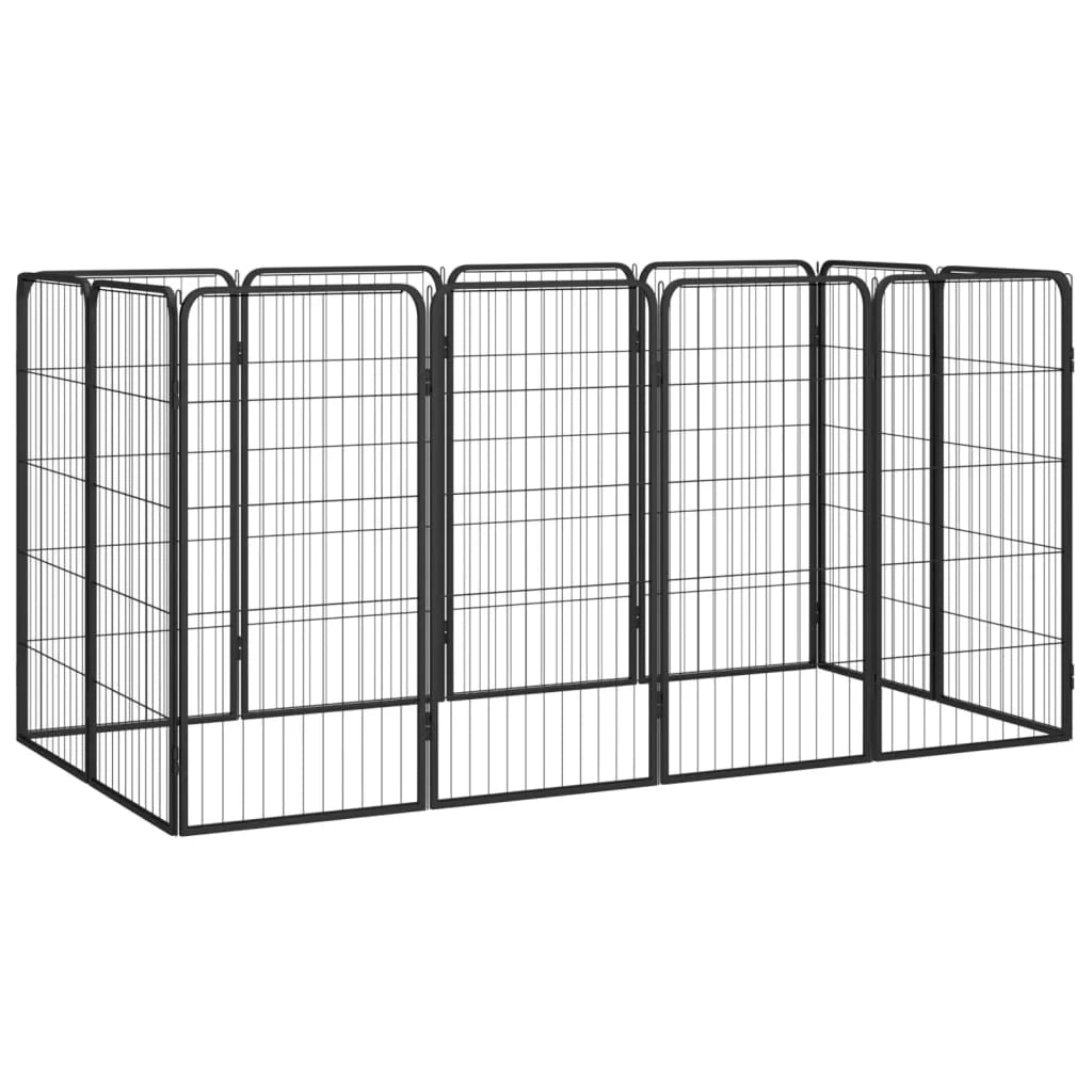 Recinto per cani con 12 pannelli 50 x 100 cm acciaio verniciato a polvere nero 02_0043604