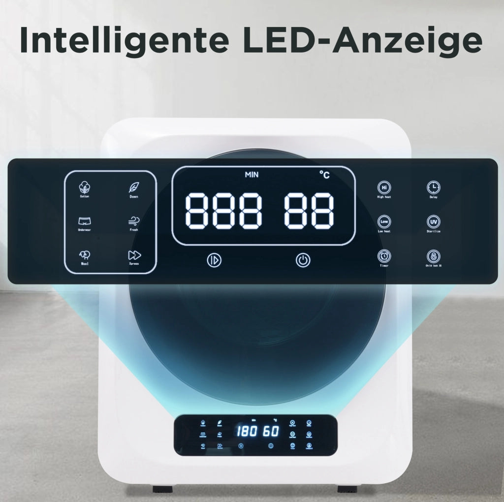 Asciugatrice a parete 3 kg; capacità effettiva 4 kg; 850 W; 6 programmi; LED; bianco