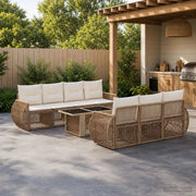 Set Divano da Giardino 8 pz Beige e Bianco Crema polyrattan 3436908