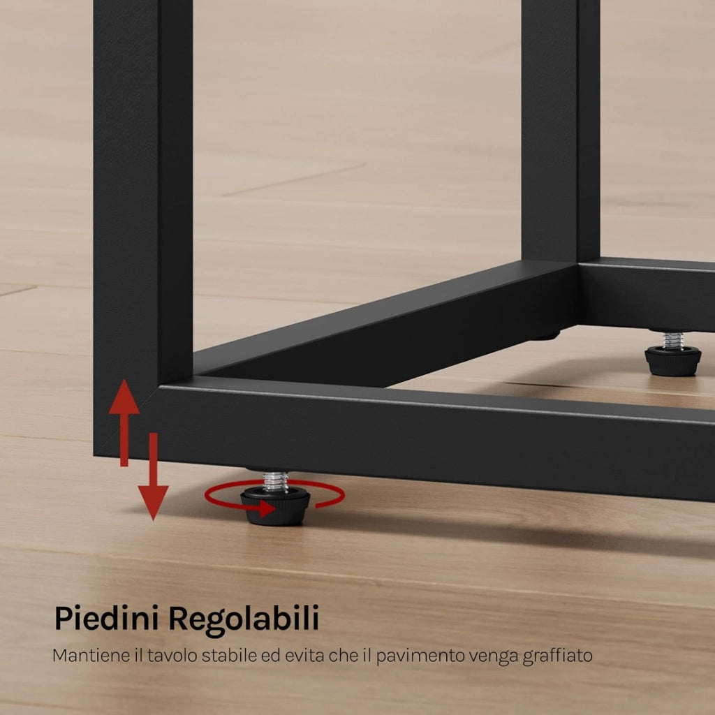 Set di 2 Tavolino Laterale da Divano Tavolo da Caffè Supporto Piano D'appoggio in Legno Metallo TSG17sz-2