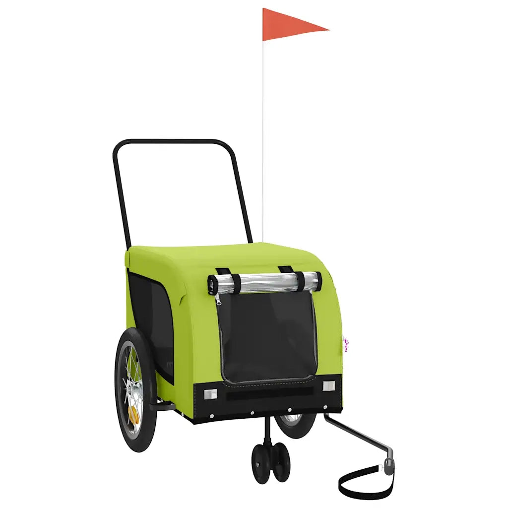 Rimorchio da Bici per Animali Verde e Nero Oxford e Ferro CFW1597695