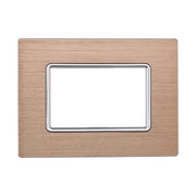 Placca In Alluminio Serie Solar 3P Colore Oro Compatibile Con Bticino Matix