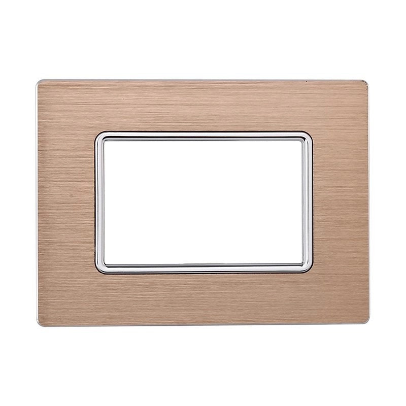 Placca In Alluminio Serie Solar 3P Colore Oro Compatibile Con Bticino Matix
