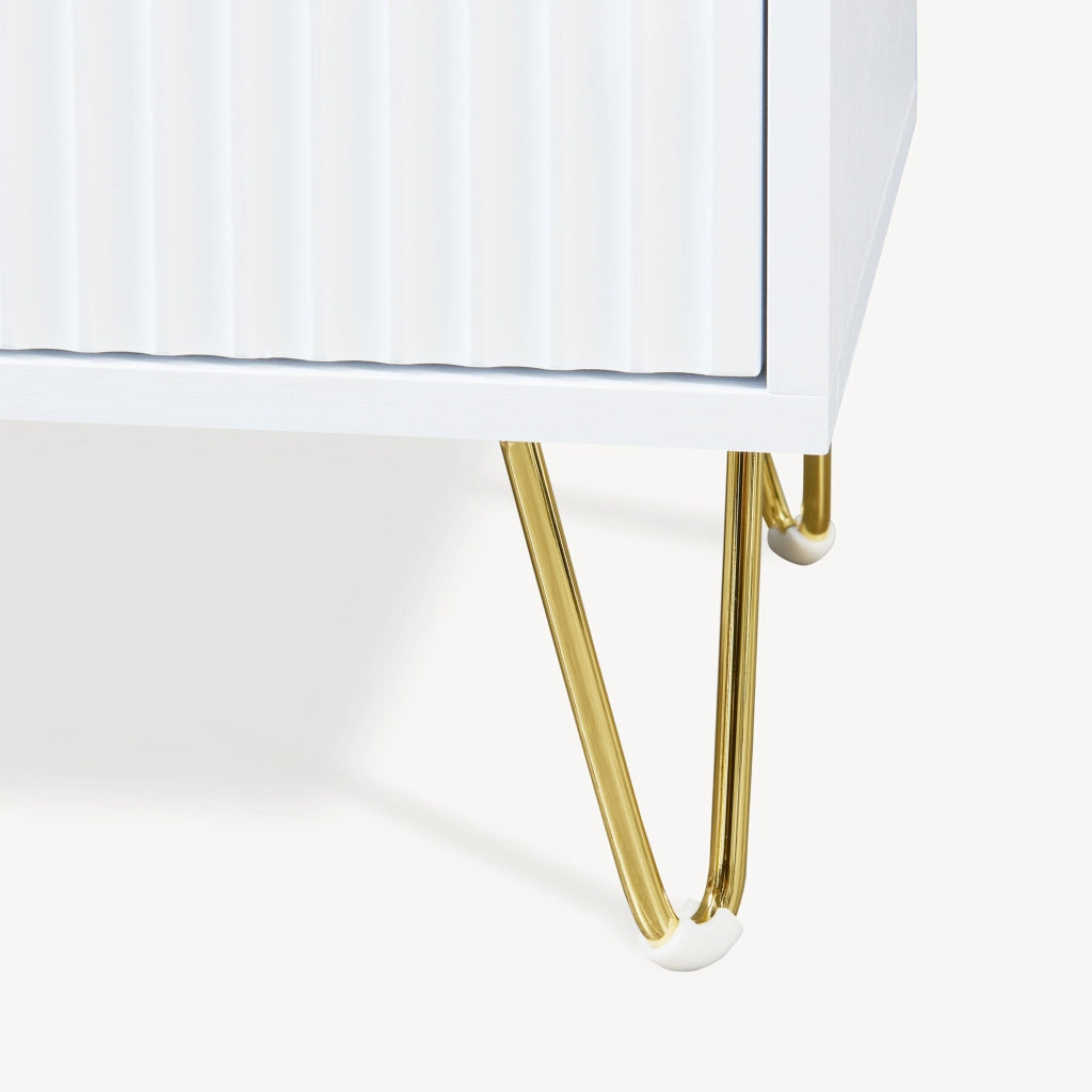Credenza Multiuso Trondi Mobile Contenitore a 2 Ante 75 x 80 x 40 cm - Bianco [en.casa]