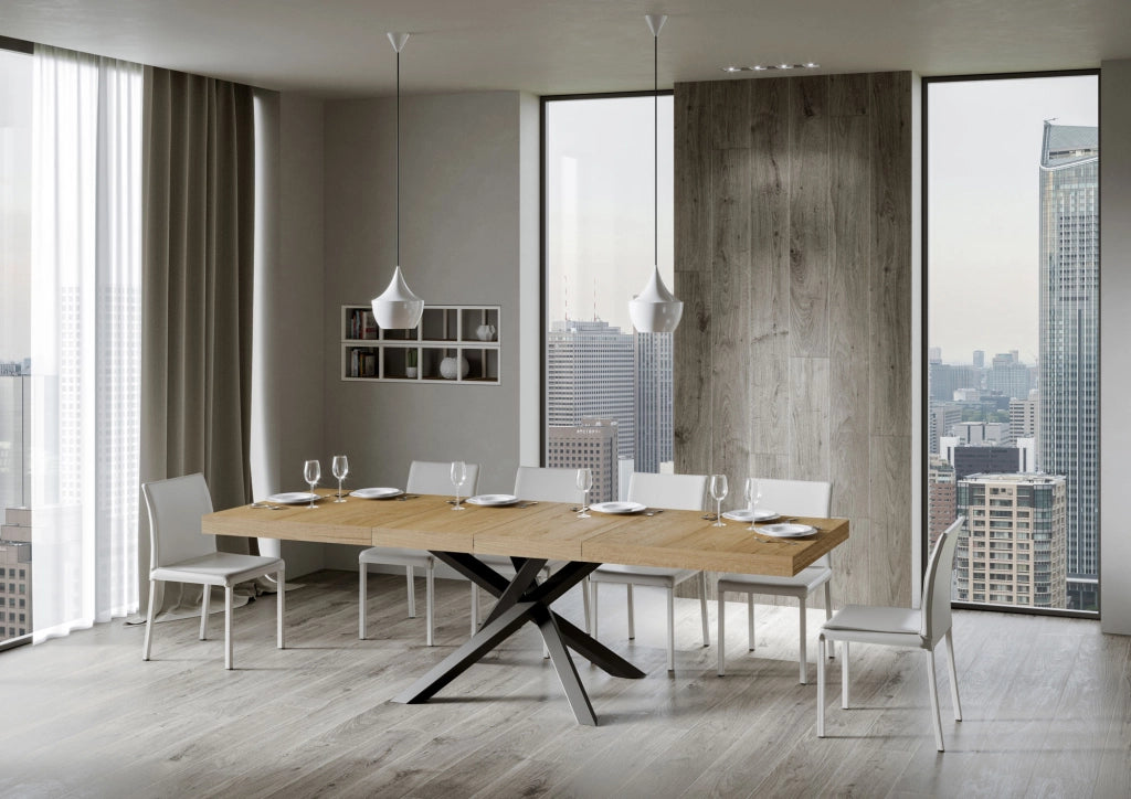 Tavolo allungabile 90x200/460 cm Volta Premium quercia natura telaio Antracite