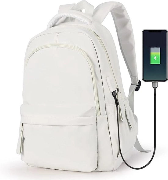 Borsa per Laptop per Donna, Borsa per Uomo, Borsa per Scuola per 15,6 Pollici con Porta USB, Impermeabile Borsa per Scuola, Borsa Leggera e Impermeabile per il Lavoro