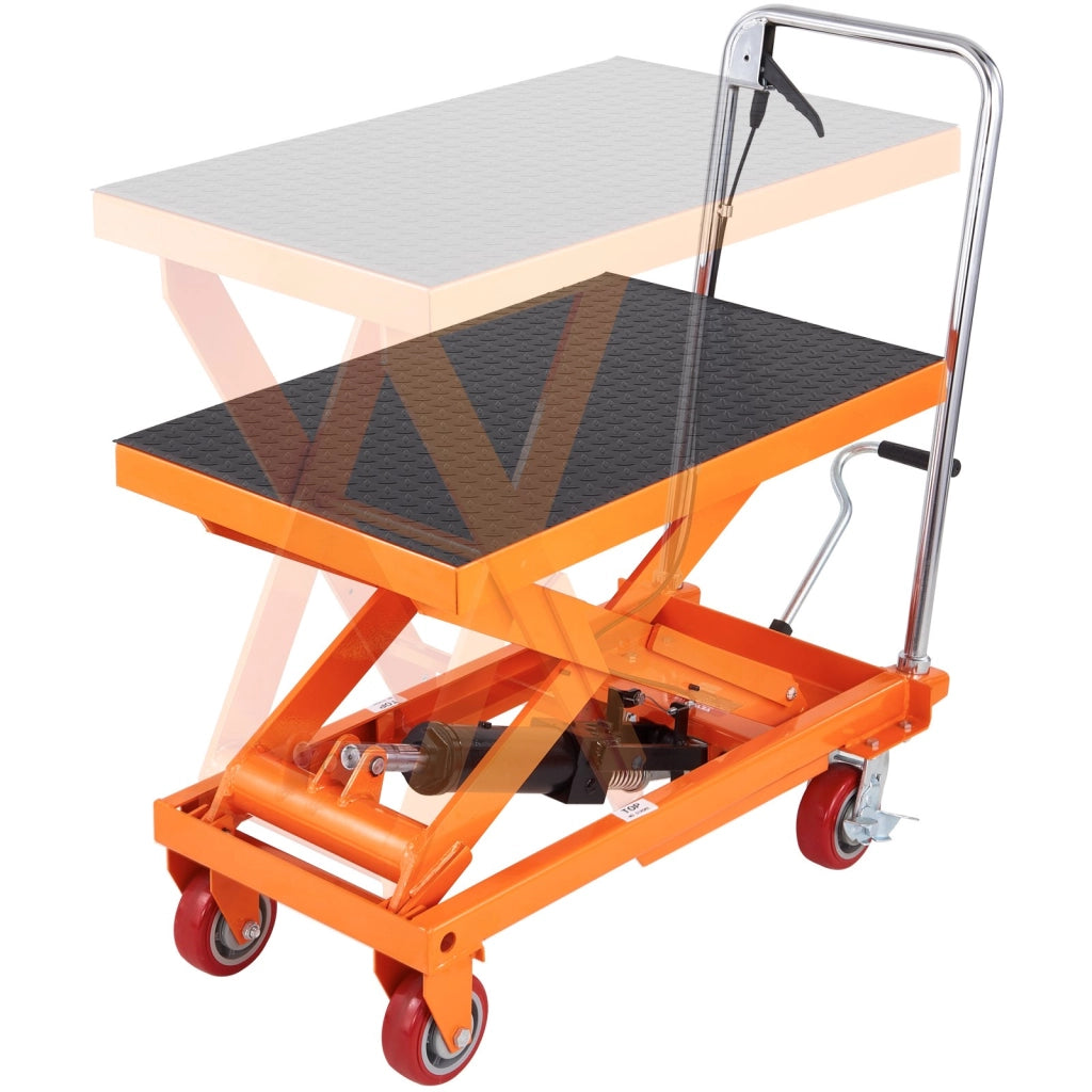 Tavolo Elevatore Idraulico a Forbice TFD50 Carrello Elevatore 500 kg 285-900 mm Piattaforma 815x505 mm in Acciaio per Officina e Garage