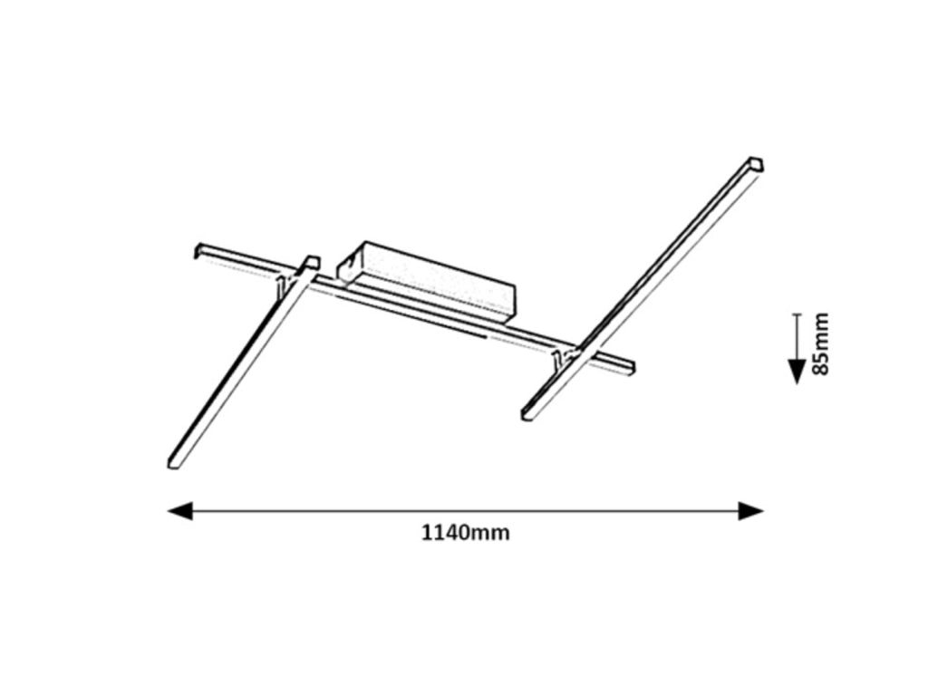Plafoniera LED Rabalux Negan 24W 4000K argento 114cm