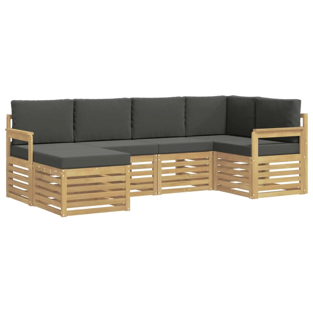 Set di divani da esterno 6 pcs Bianco e Antracite Poliestere 3392102
