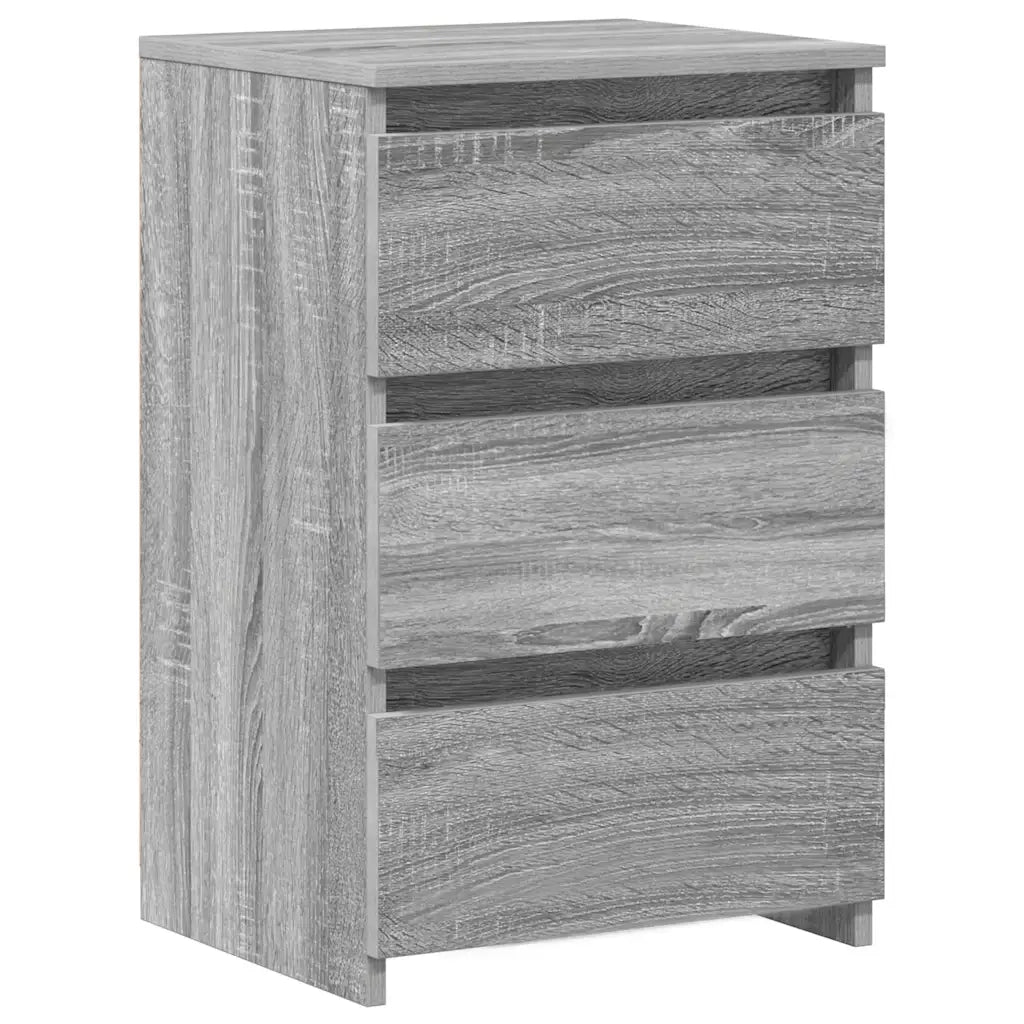 Set di 2 Comodini | Armadio da Notte | Mobiletto da notte Grigio Sonoma 40x35x62,5 cm in Legno Multistrato
