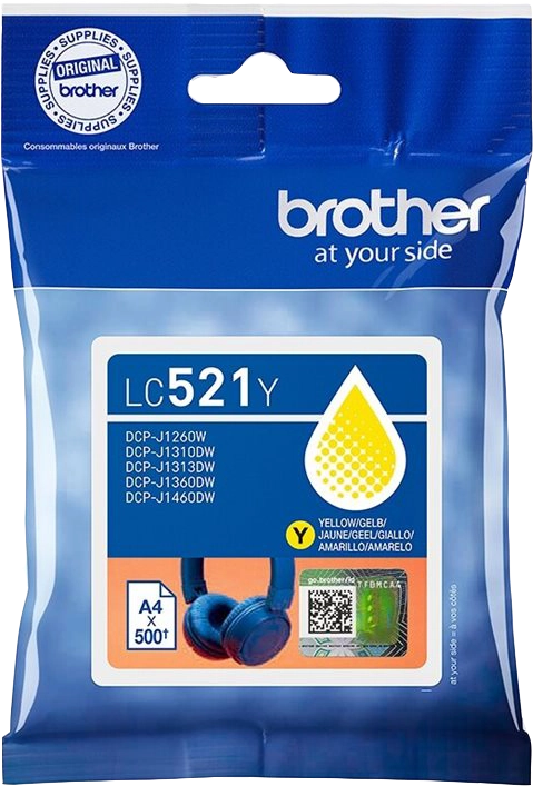 Brother LC521Y cartuccia d'inchiostro 1 pz Originale Giallo