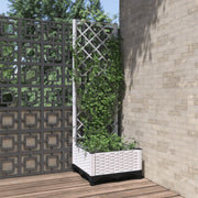 Fioriera da Giardino con Graticcio-Vaso da Esterno-Fioriera con Griglia Bianco 40x40x121,5 cm PP