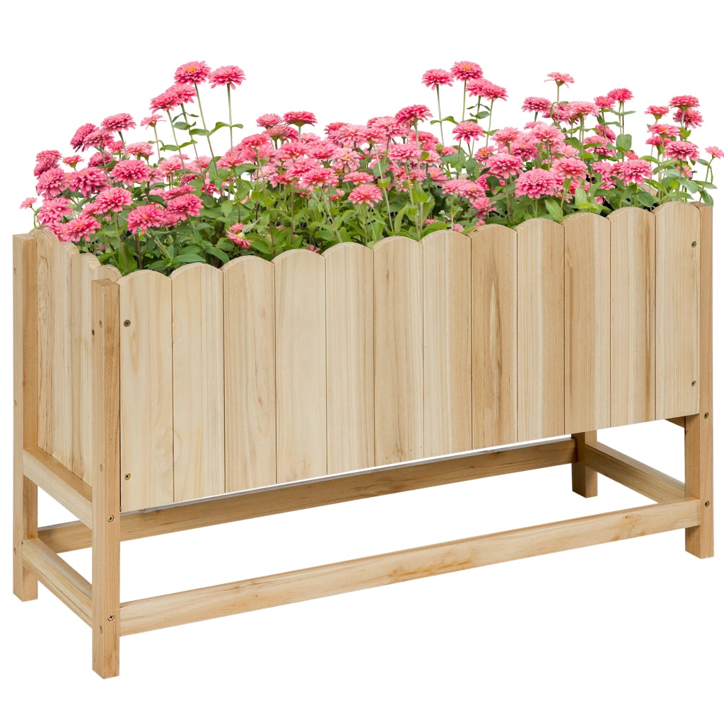 Easycomfort Fioriera da Esterno Verticale in Legno con Foro di Drenaggio e Rivestimento Interno, 86x30x50 cm
