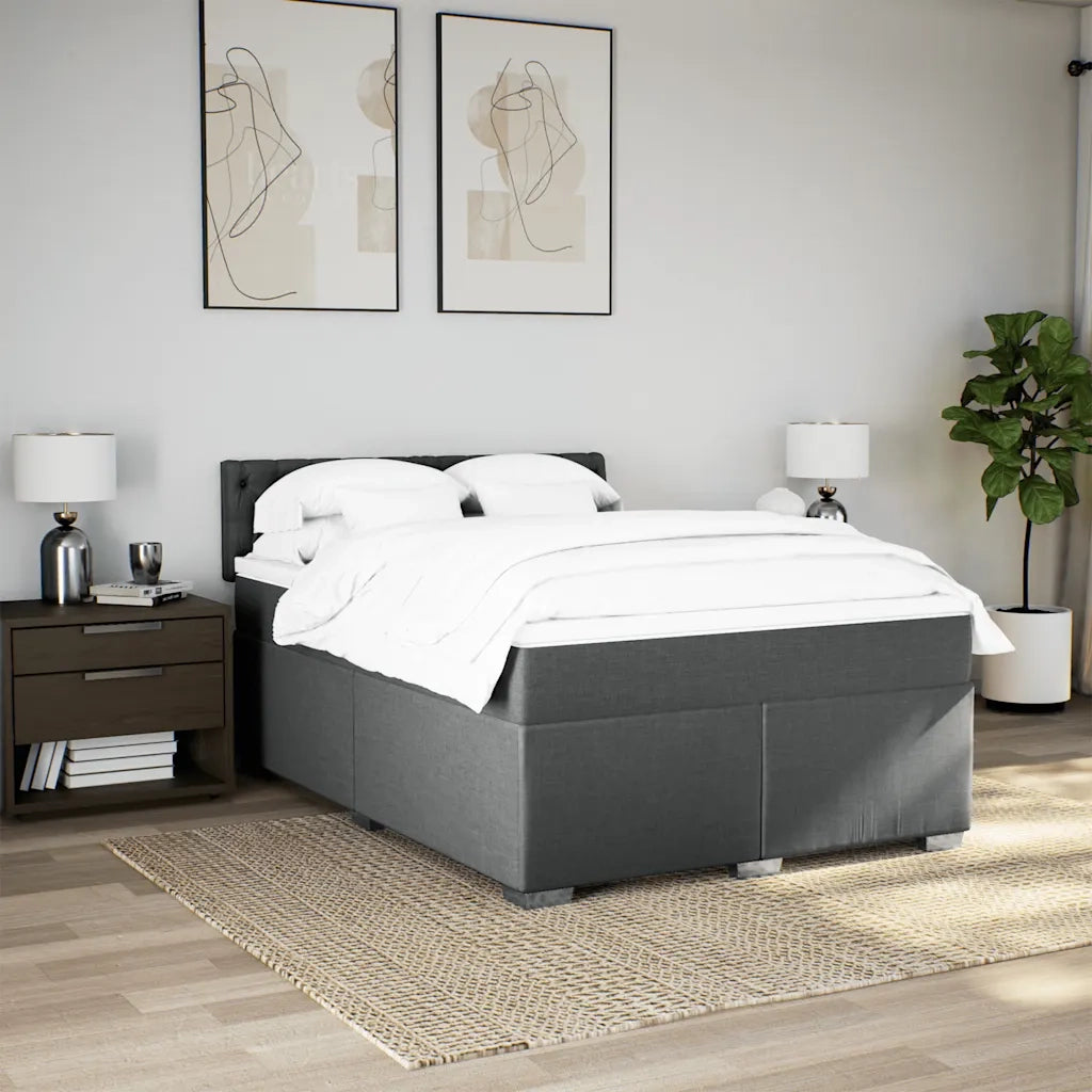 Giroletto a Molle con Materasso Grigio Scuro 160x200 cm Tessuto 3285947