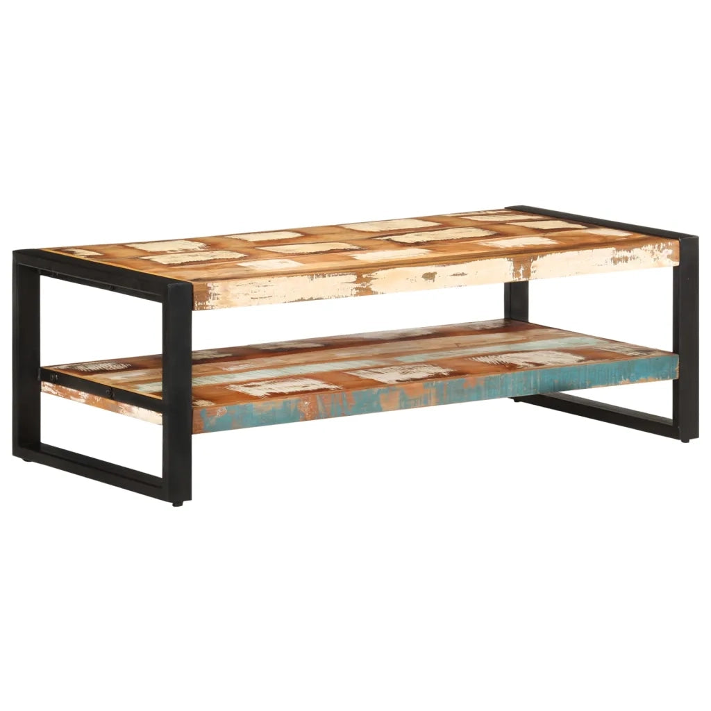 Tavolino da salotto | Tavolino da caff¨¨ | Tavolino da Soggiorno 120x60x40 cm in Legno Massello di Recupero