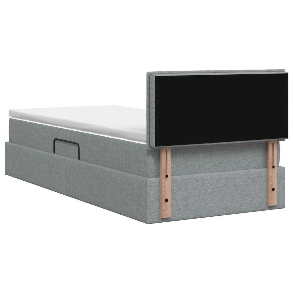 Letto con contenitore e materasso Grigio Chiaro 90 x 200 cm 3458532