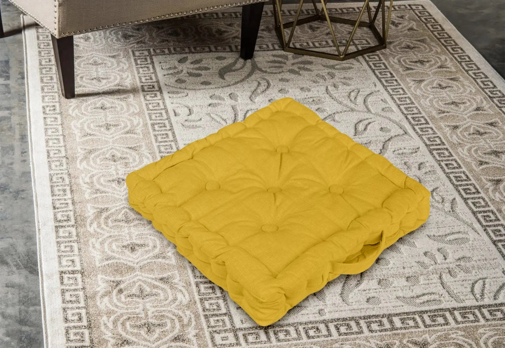6 Pezzi Cuscini Sedia Quadrati Alti Mattonella Trapuntati 40x40 Cm Altezza 6 Cm Cuscino Spesso Cucina Interno Esterno Coprisedia Cuscino Da Pavimento Con Maniglia  Senape