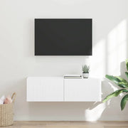 Mobile TV da parete Bianco 98 x 31 x 29,5 cm Legno multistrato 892229