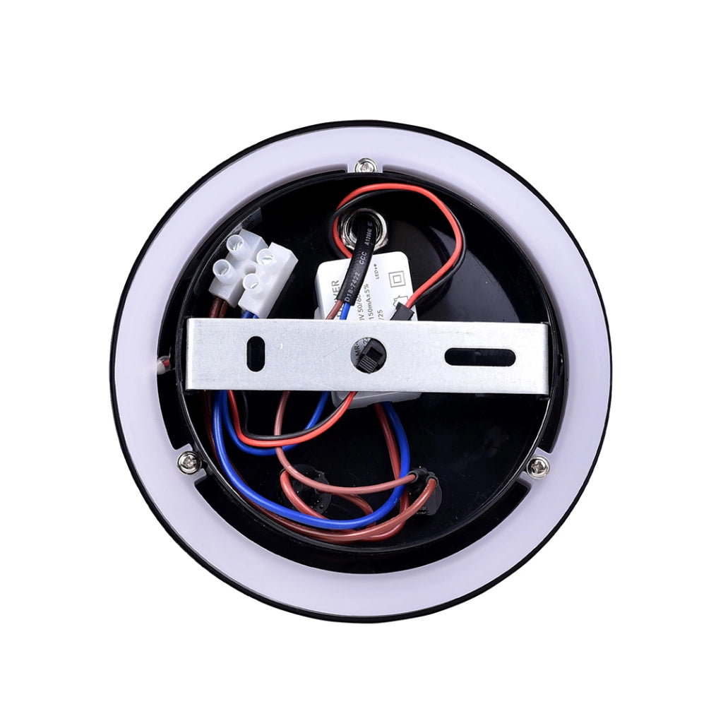 APPLIQUE LED 8W PER INTERNI CON DOPPIA EMISSIONE LUMINOSA A LUCE CALDA - DESIGN MODERNO NERO TONDO IN ALLUMINIO ILLUMINAZIONE D'AMBIENTE IDEALE PER SALOTTI CAMERE DA LETTO E SPAZI DOMESTICI MODERNI