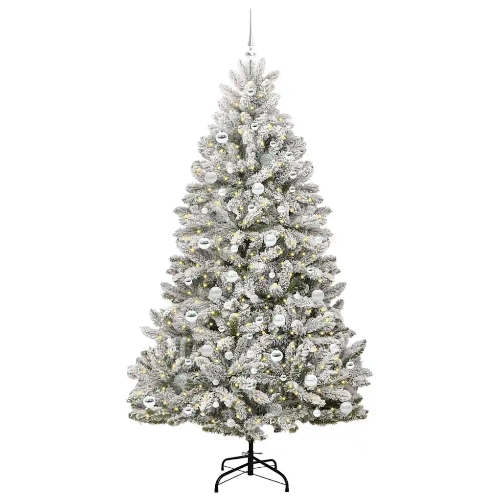 Albero di Natale artificiale con 300 LED Verde e Bianco 210 cm