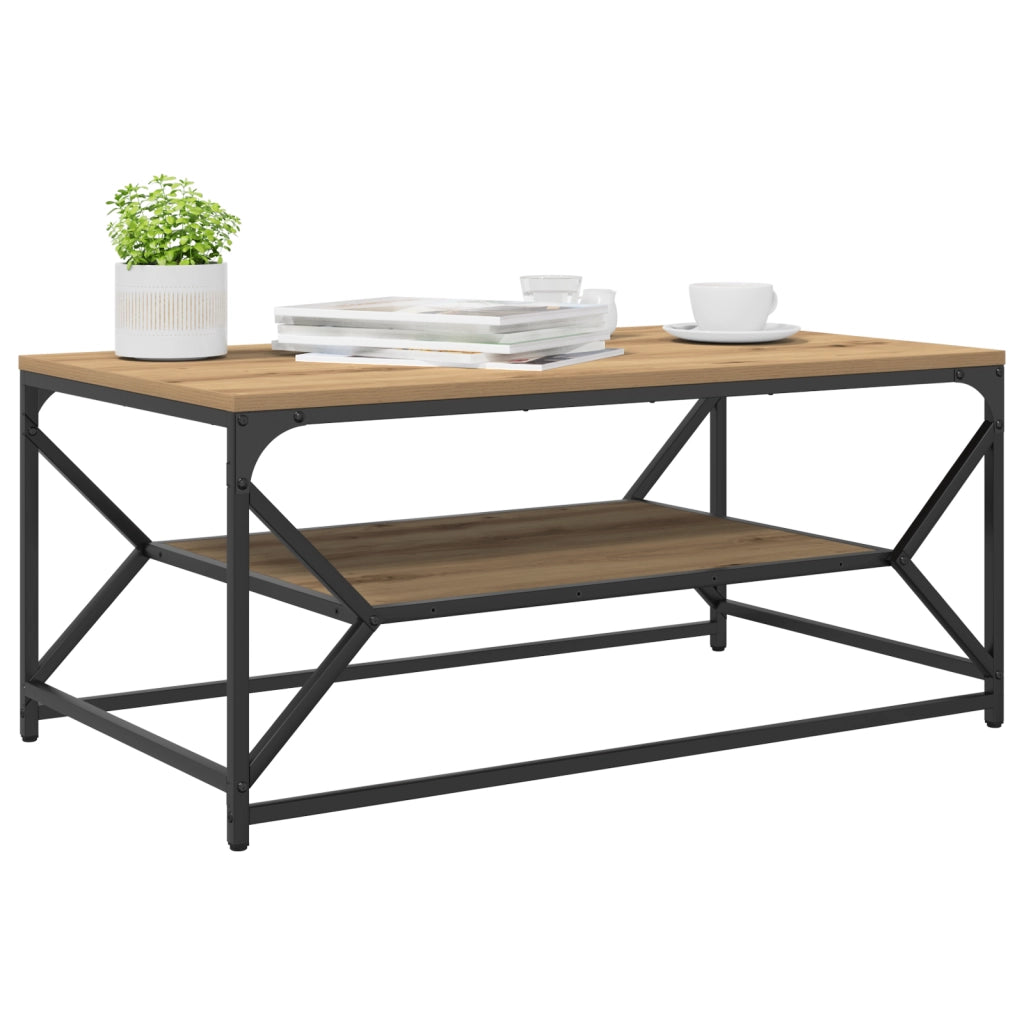 Tavolino da caffÃ¨  con piano in Rovere Artigianale 90x50x40 cm in Legno Ingenerizzato