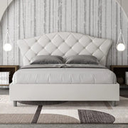 Letto matrimoniale contenitore imbottito 160x210 similpelle bianco Langre