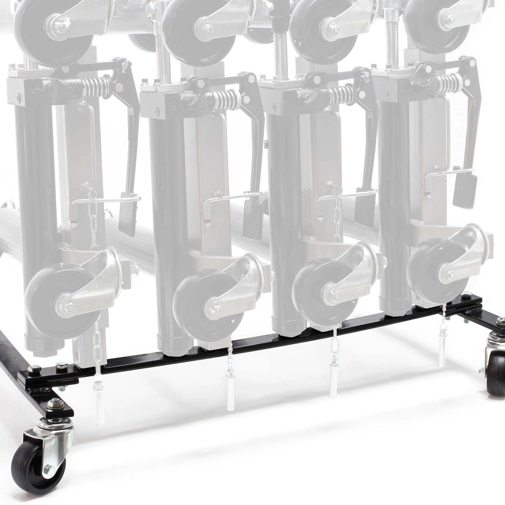 Supporto a rotelle per trasportare e riporre 4 carrelli sposta auto