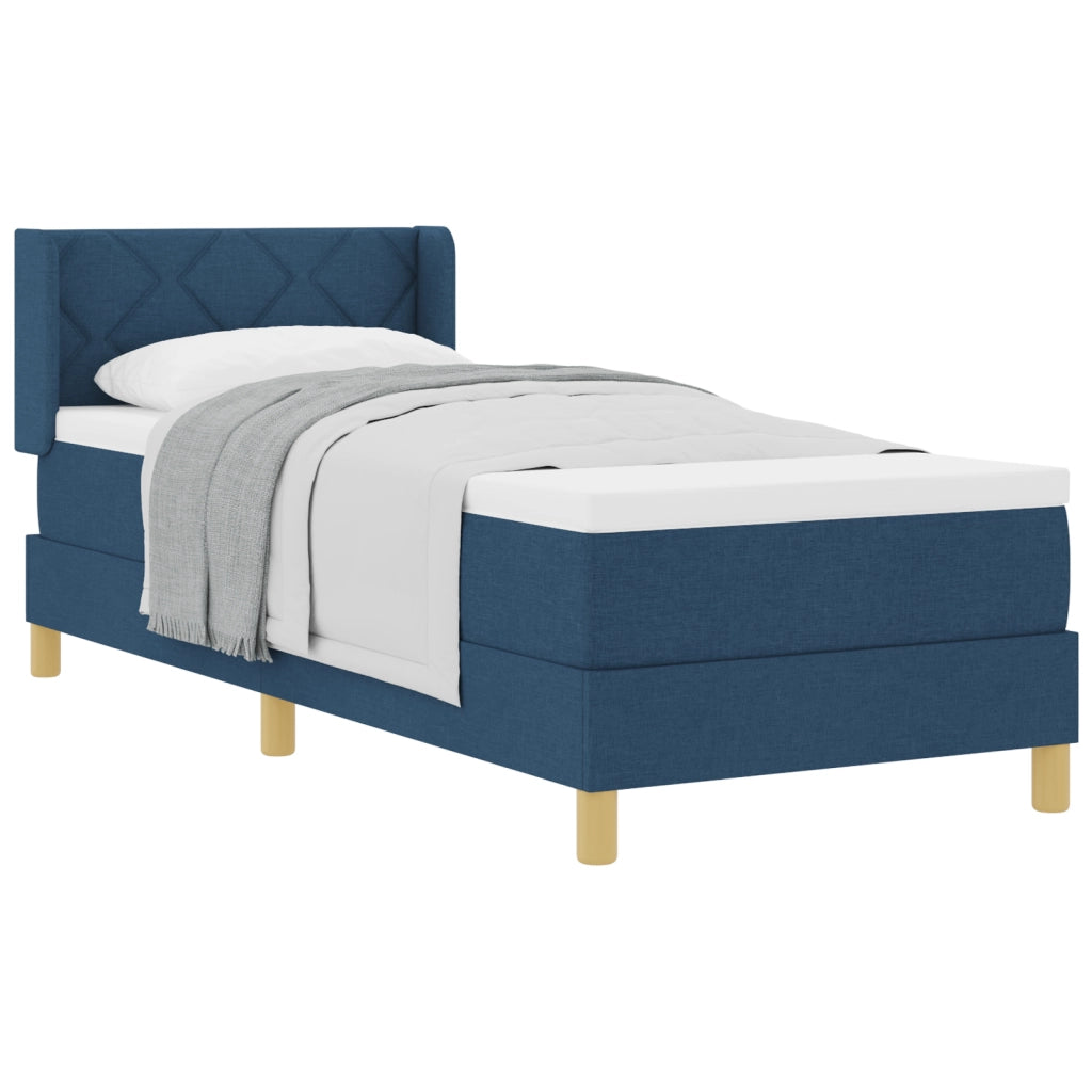 Letto a molle  con materasso blu 80x200 cm in tessuto
