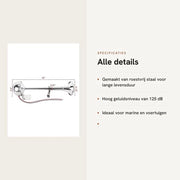 Fischietto Acustico 125 dB - Acciaio Inox - Super Luminoso - Impiego Marittimo - Camion/RV - Rimorchio/SUV - Tromba