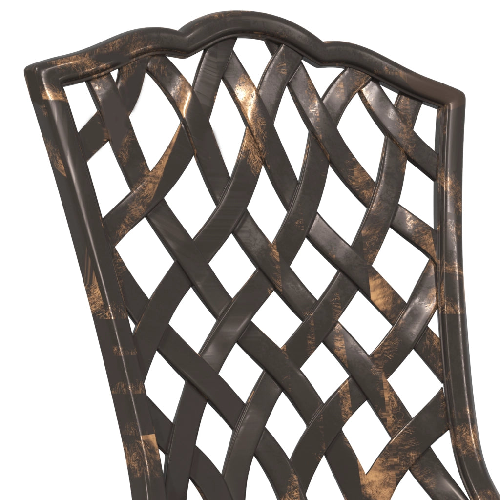 Sedie da giardino  2 pz in alluminio fuso bronzo