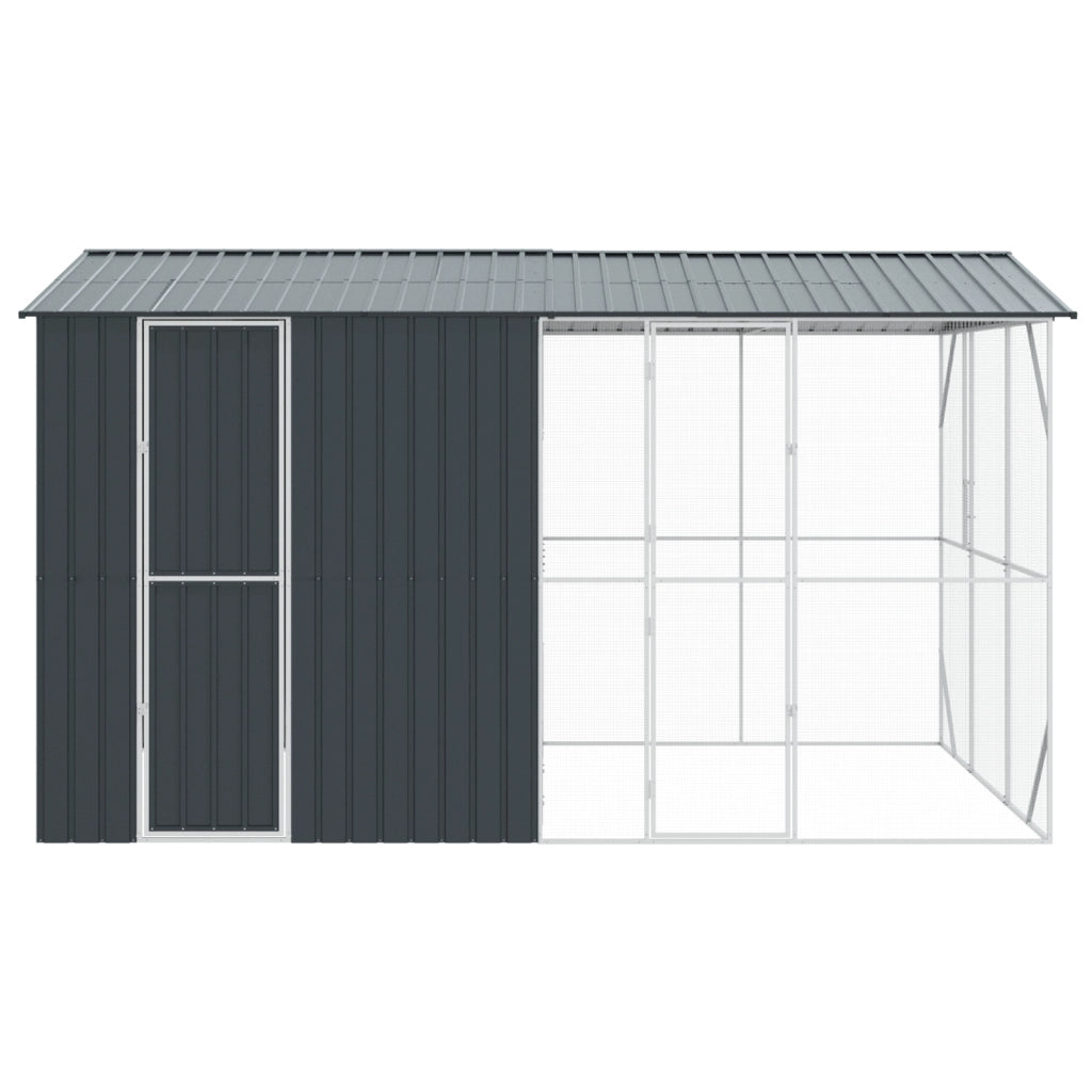 Aviario per Uccelli con Estensione Anthracite 310x442x247 cm in Acciaio
