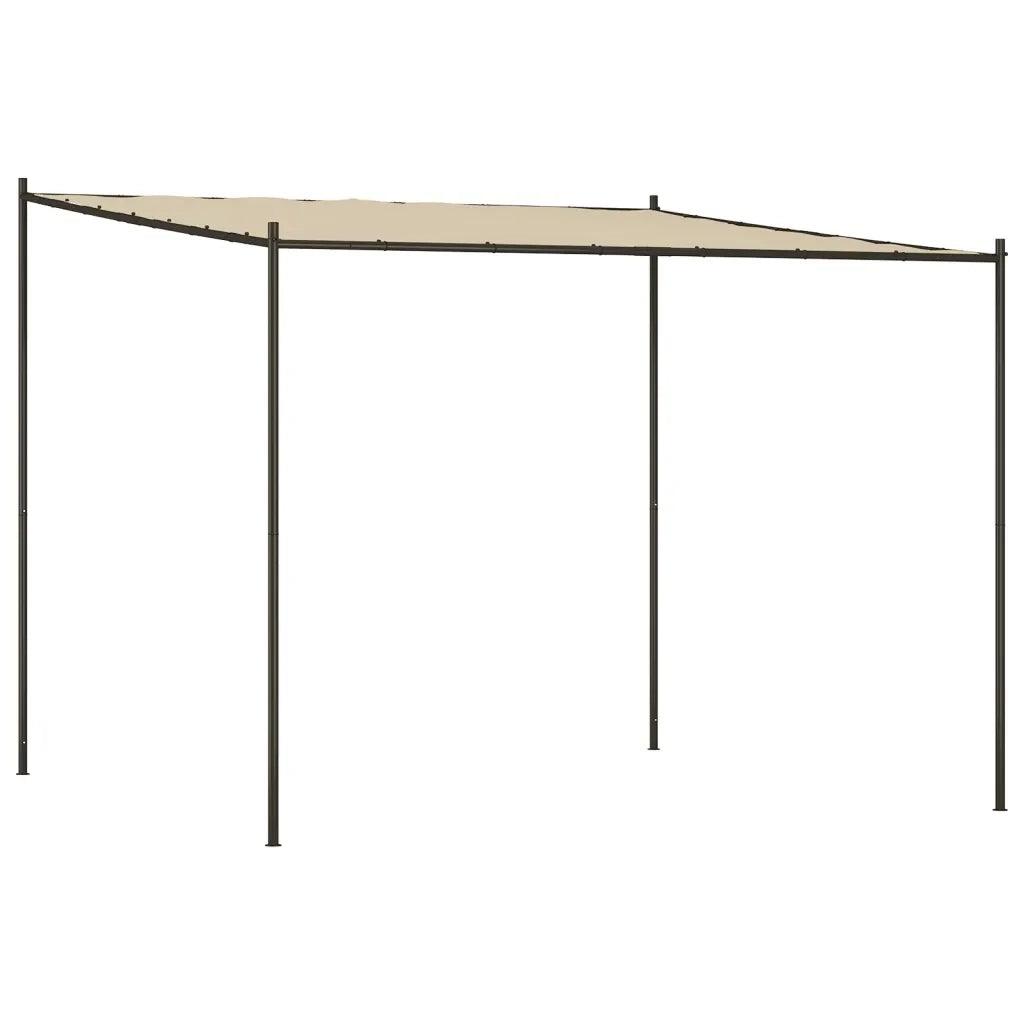 Gazebo Beige 3x3 m 180 g/mÂ² Tessuto e Acciaio