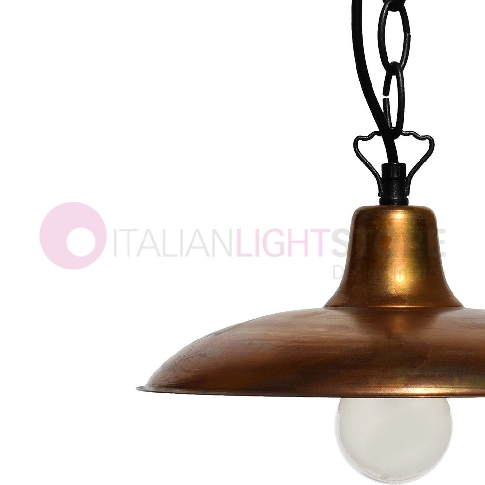 NIKE ANTRACITE Lampada a Sospensione con piatto in ottone anticato