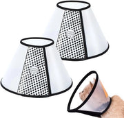 Collo per animali domestici - Collo elisabettiano - Regolabile - Plastica - Cani e gatti - Adatto per 18-22 cm - 2 pezzi.