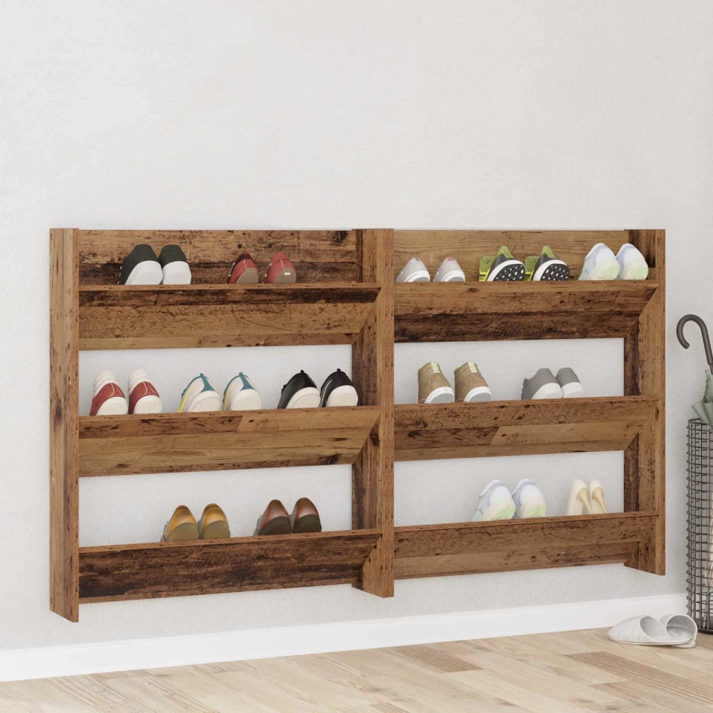 Scarpiera | Mobile per scarpe 2 pz Legno vecchio 84 x 18 x 90 cm