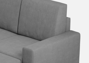 Divano 3 Posti con Pouf 208x155x85 cm Sakar in Tessuto Grigio