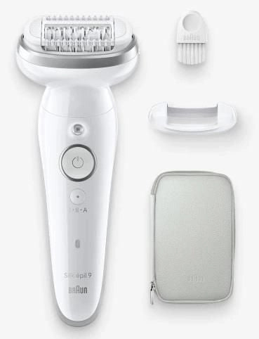 Braun Silk‑épil 9 Flex 3D 9‑011 - Epilatore a pinzette ricaricabile, 2 velocita', testine incluse: epilazione + massaggio + cappuccio per zone sensibili, utilizzo Wet and Dry, autonomia 50 min, colore Bianco-oro
