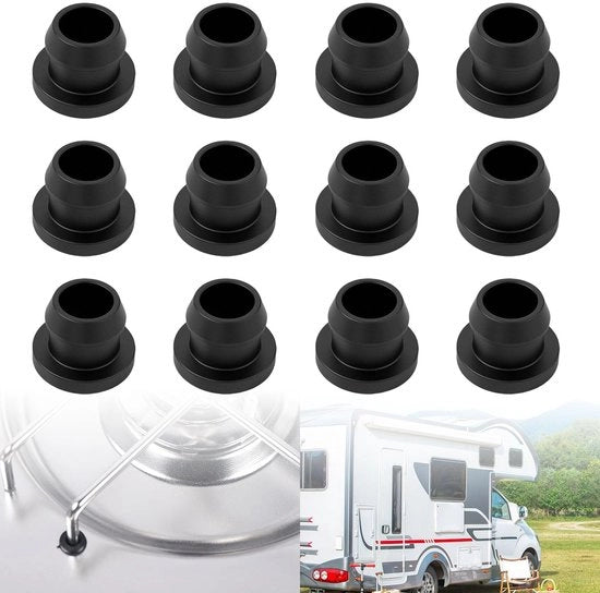 Set di gomme tubolari da 12 pezzi - Gomme per sostegno 5 mm - Accessori per camper compatibili con FIAT Ducato/Pössl - Gomme per sostegno pannelli