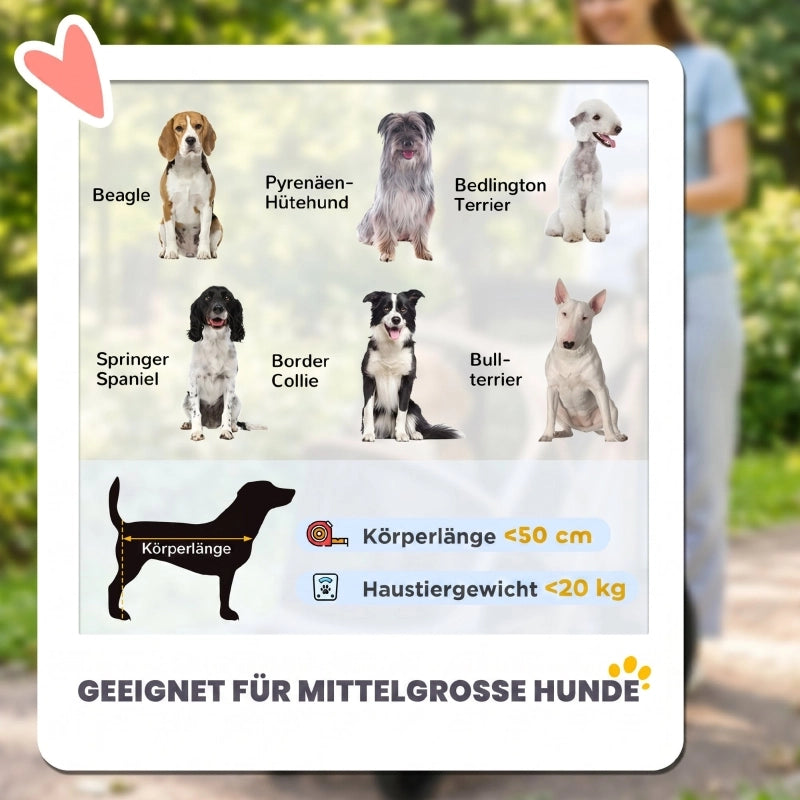 PASSEGGINO PER CANI pieghevole 50 cm 20 kg in alluminio marrone