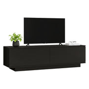 Mobile porta TV Goro, Credenza da soggiorno, Armadio basso per TV, Base parete attrezzata, 140x36h38 cm, Nero
