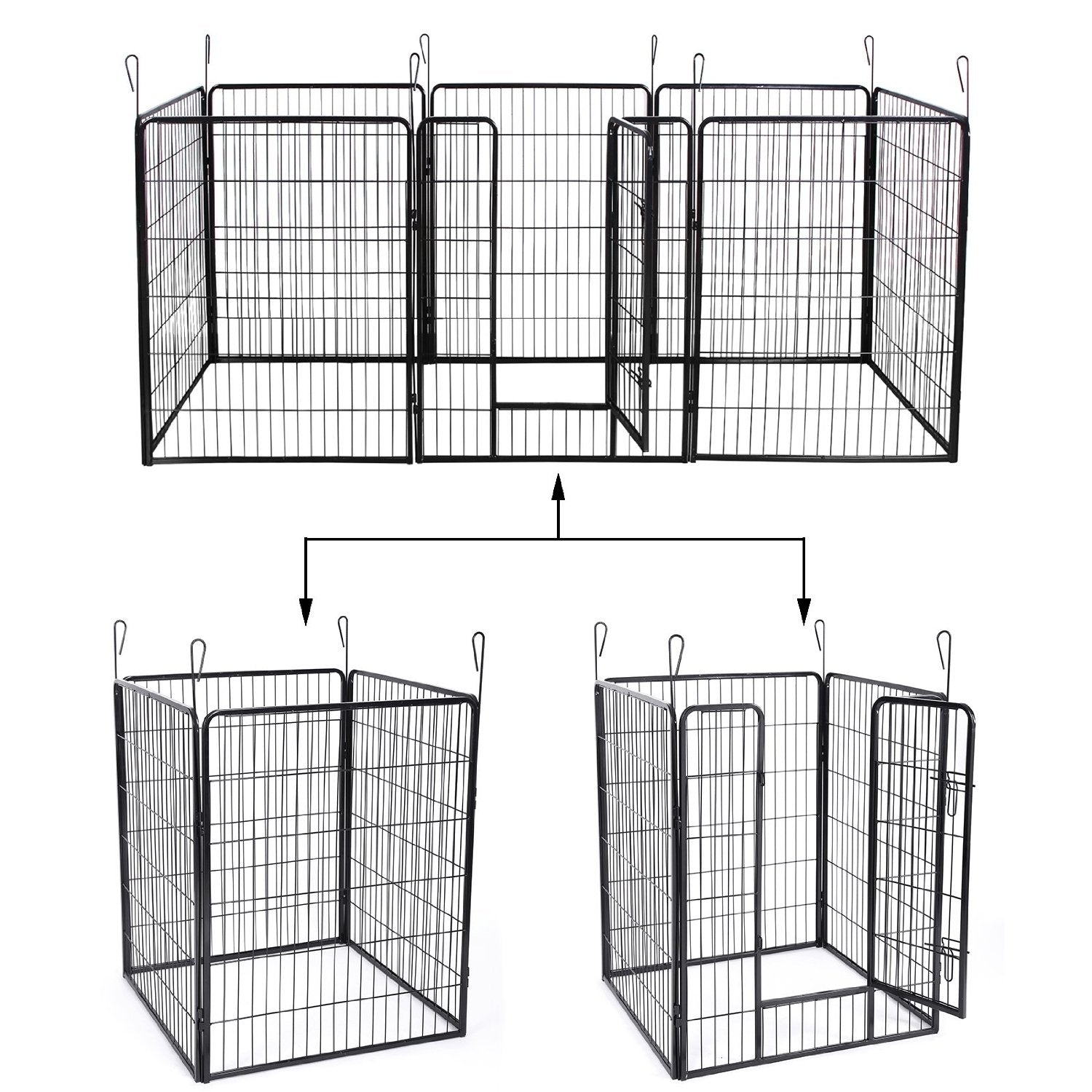 Gabbia box box per cani cuccioli animali domestici 163 x 163 nero 3712023