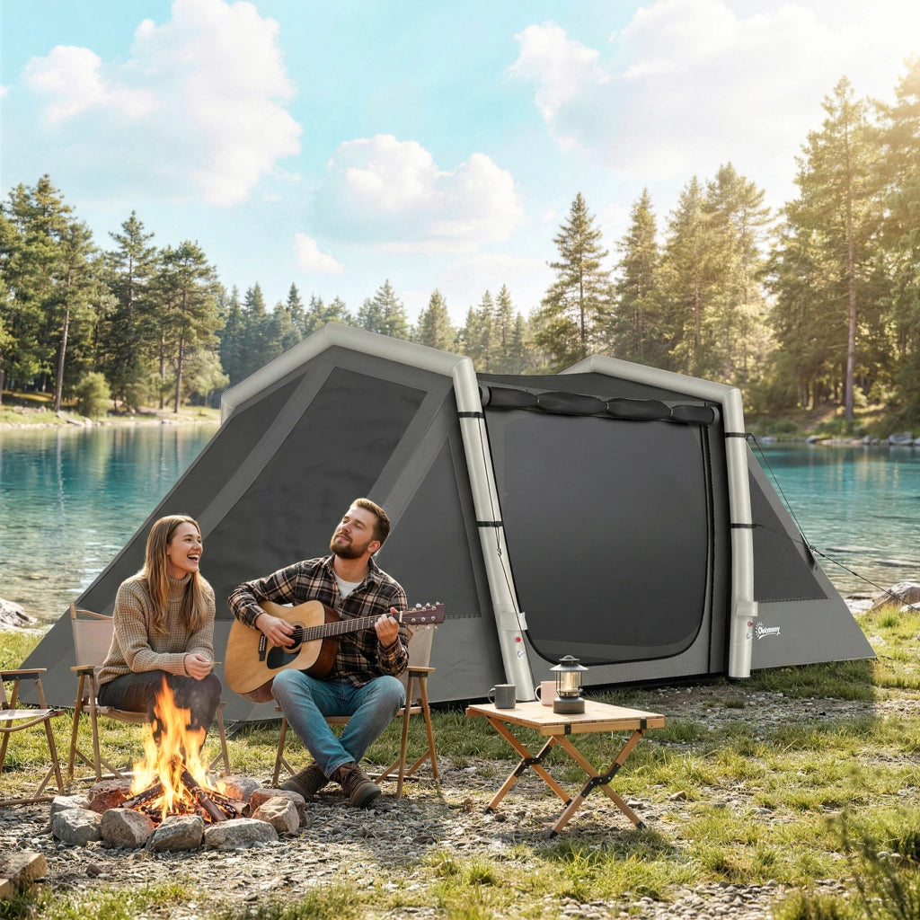 Tenda Gonfiabile da Campeggio ¨C zephmum ¨C Grigio Scuro 580x270x202cm