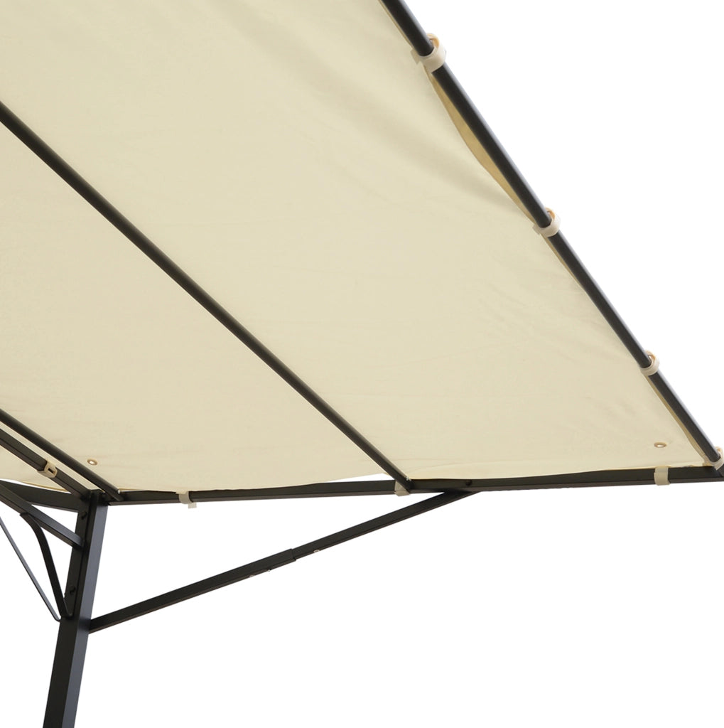 Pergola da giardino addossata con tetto ribaltabile 300 x 250 cm; acciaio; bianco crema