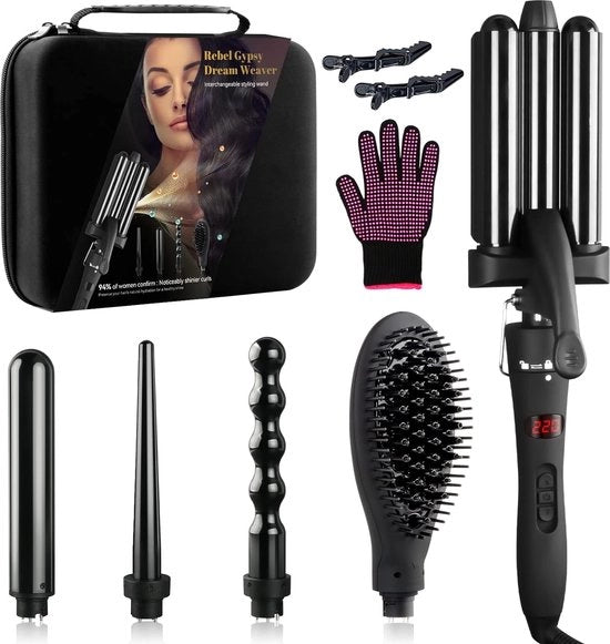 Stilizzatore capelli - Spazzola per capelli ondulati - Avvolgibile capelli - Spazzola per asciugatrice - Stilizzatore capelli - Stilizzatore capelli - Spazzola a forma di waffle per capelli - Spazzola per capelli stile